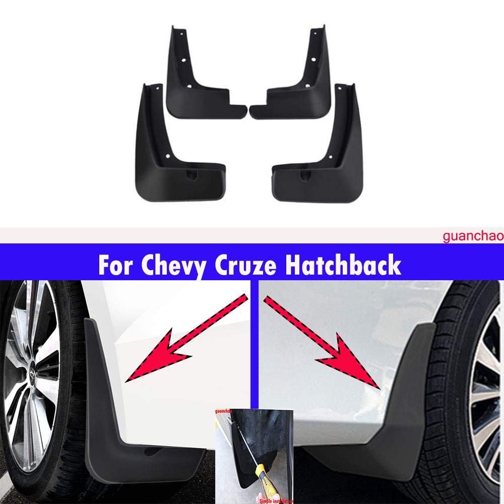 Schmutzfänger für Auto, 4 Stück, für Chevy Cruze Schrägheck 2017 2018 2019 (nicht passend für 2018 R / S Heckklappen-Modelle) von guanchao
