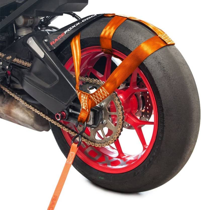 Universal Motorrad Hinterrad Spanngurt Motorrad Reifen Bundle Portable Transport Starke Zurrgurte Sicherheit Hinterrad Gurt Motorrad (Orange) von gvhhol