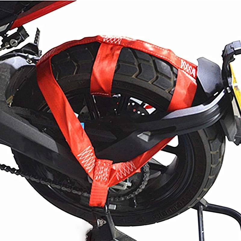 Universal Motorrad Hinterrad Spanngurt Motorrad Reifen Bundle Portable Transport Starke Zurrgurte Sicherheit Hinterrad Gurt Motorrad (Rot) von gvhhol