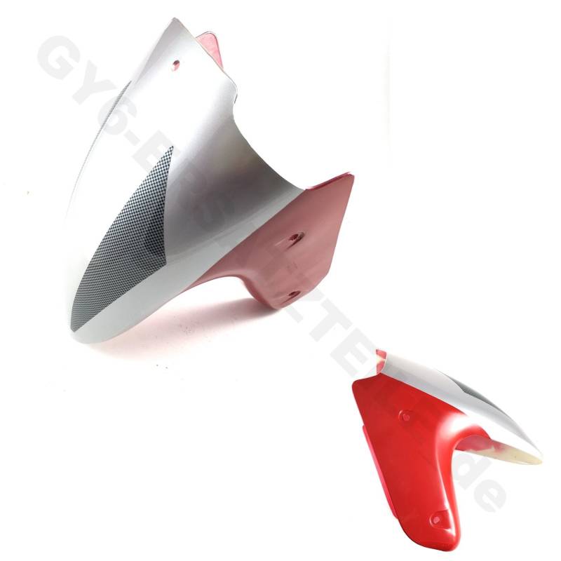 SCHUTZBLECH FENDER VERKLEIDUNG in SILBER-ROT * ROLLER für BAOTIAN BT49QT-2 BT125T-7 HISUN HS150T-2 HUATIAN HT50QT KREIDLER FLORETT OMI FANATIK (B-WARE) von gy6-ersatzteile_de