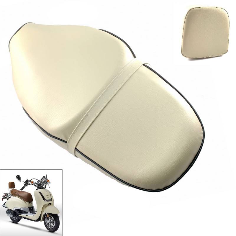 GY6-PARTS Sitzbank mit Lehne für Roller / GY6, Universelle Passform, Beige, Motorrad, 2 Jahre Garantie, Benzhou/Yiyng YY50QT von gy6-ersatzteile_de
