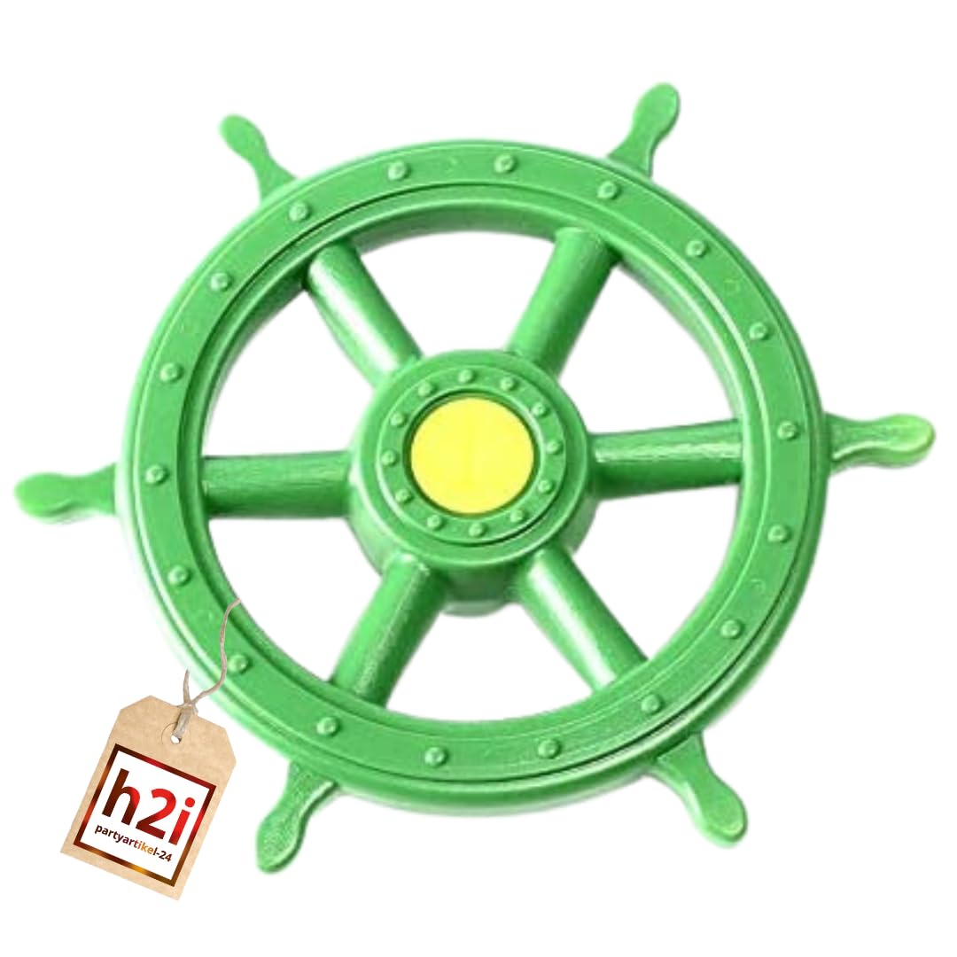 h2i Steuerrad Spielturm & Spielhaus | Piraten Steuerrad aus wetterfestem Kunststoff | bewegliches Spielschiff Lenkrad mit Drehgeräusch | Spielturm Zubehör | grün h2i Steuerrad Spielturm & Spielhaus | Piraten Steuerrad aus wetterfestem Kunststoff | bewegliches Spielschiff Lenkrad mit Drehgeräusch | Spielturm Zubehör | grün von h2i
