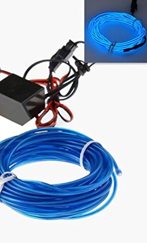 BLAU 2 Meter EL AMBIENTEBELEUCHTUNG 12V Inverter/Adapter Lichtleisten Strip Band Beleuchtung Innenraumbeleuchtung hallenwerk von Hallenwerk