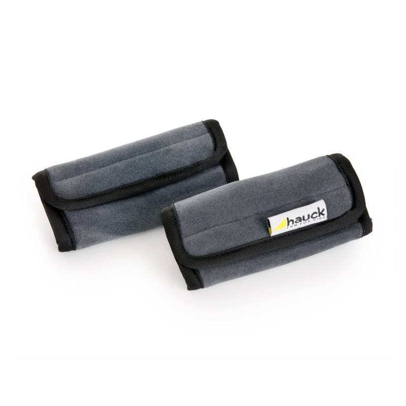 hauck Smooth Me, Grau - 2 Kleine Gurtpolster 3 x 6 x 13 cm für Babyschalen Autositze Kindersitze Kinderwagen, Wendbar für Sommer & Winter, Einfache Befestigung mit Klettverschluss, Autozubehör von hauck
