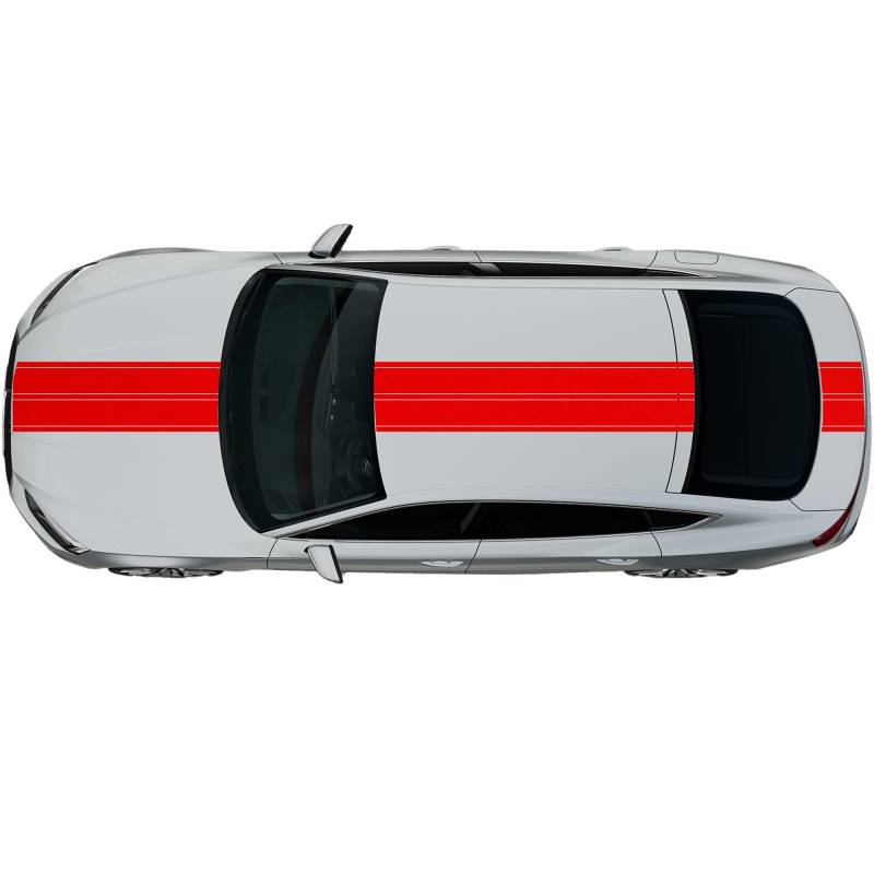 hauptsachebeklebt - Autoaufkleber Rallye Streifen - 47 x 400 cm - rot glänzend - selbstklebend - Viperstreifen für Auto, Motorhaube, Karosserie - Tuning Aufkleber Racing Deko von hauptsachebeklebt