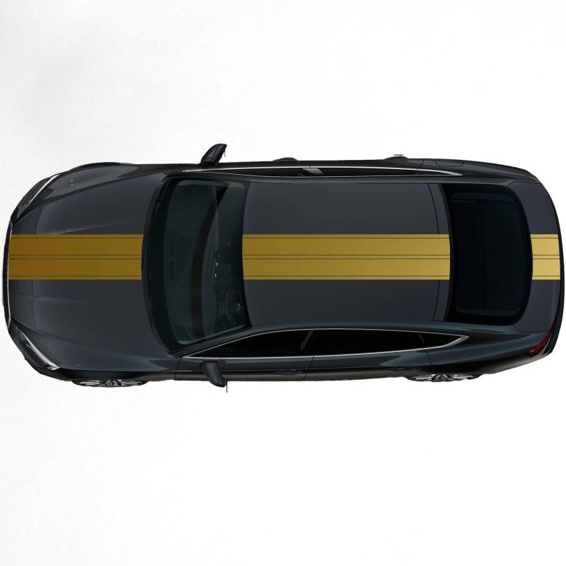 hauptsachebeklebt - Autoaufkleber Rallye Streifen - 47 x 400 cm - Gold glänzend - selbstklebend - Viperstreifen für Auto, Motorhaube, Karosserie - Tuning Aufkleber Racing Deko von hauptsachebeklebt