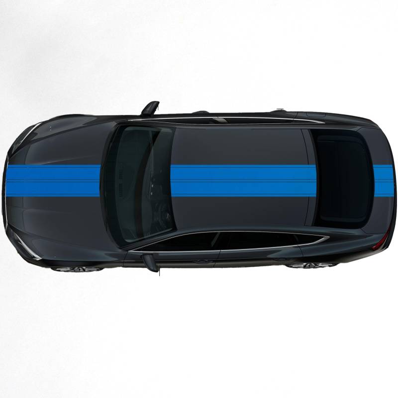 hauptsachebeklebt - Autoaufkleber Rallye Streifen - 47 x 400 cm - blau glänzend - selbstklebend - Viperstreifen für Auto, Motorhaube, Karosserie - Tuning Aufkleber Racing Deko von hauptsachebeklebt