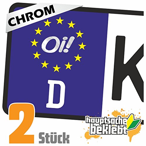 KIWISTAR - 2X Kennzeichenaufkleber - Oi! - Musikstil - Kennzeichen Aufkleber Sticker Nummernschild - in 15 Farben von hauptsachebeklebt