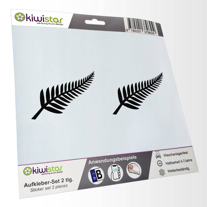 - 2X Kennzeichenaufkleber -Silver Fern - Neuseeland - Kiwis Aufkleber für Auto, Laptop, Fahrrad, LKW, Motorrad Mehrfarbig JDM Decal Racing von hauptsachebeklebt