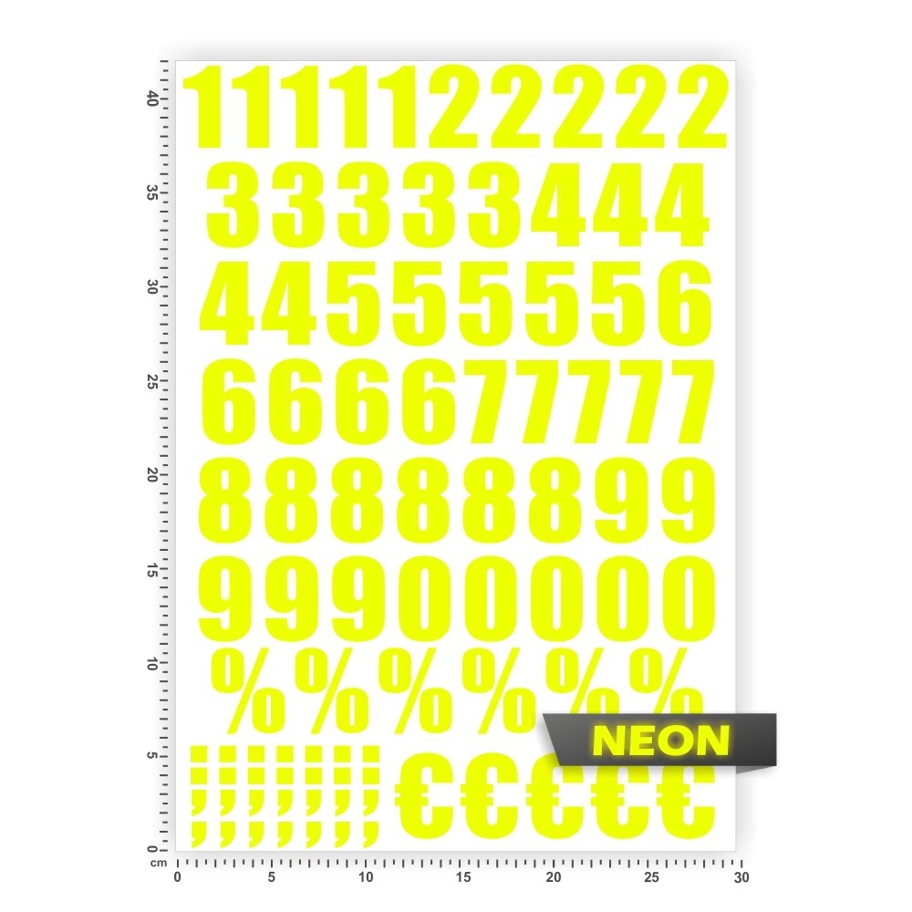 Zahlen Ziffern - Selbstklebende Folie IN 15 Farben - Neon + Chrom! Sticker Aufkleber von hauptsachebeklebt
