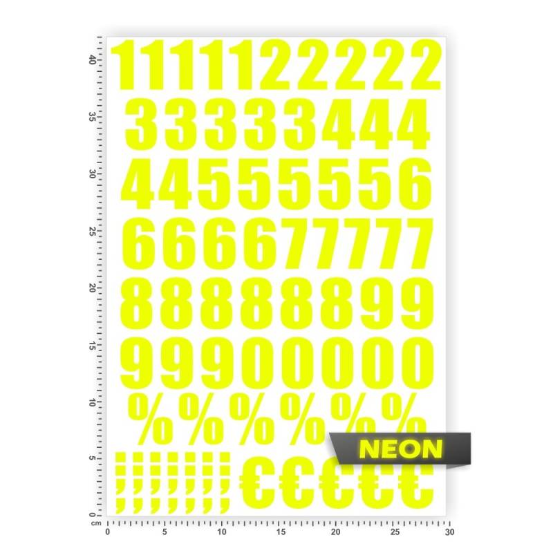 Zahlen Ziffern - Selbstklebende Folie IN 15 Farben - Neon + Chrom! Sticker Aufkleber von hauptsachebeklebt