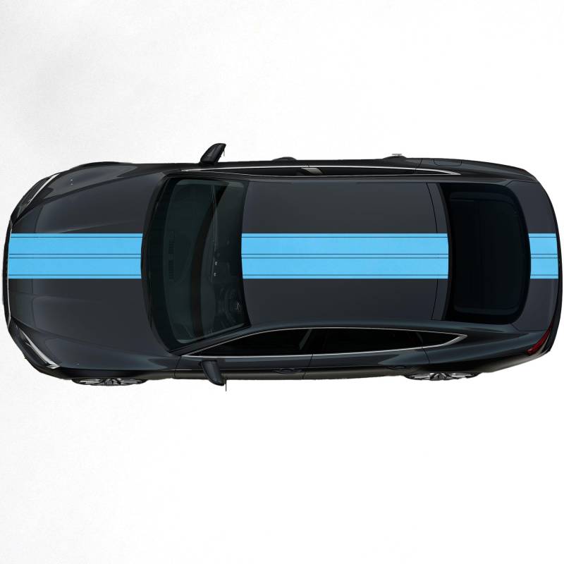hauptsachebeklebt - Autoaufkleber Rallye Streifen - 47 x 400 cm - Hellblau glänzend - selbstklebend - Viperstreifen für Auto, Motorhaube, Karosserie - Tuning Aufkleber Racing Deko von hauptsachebeklebt