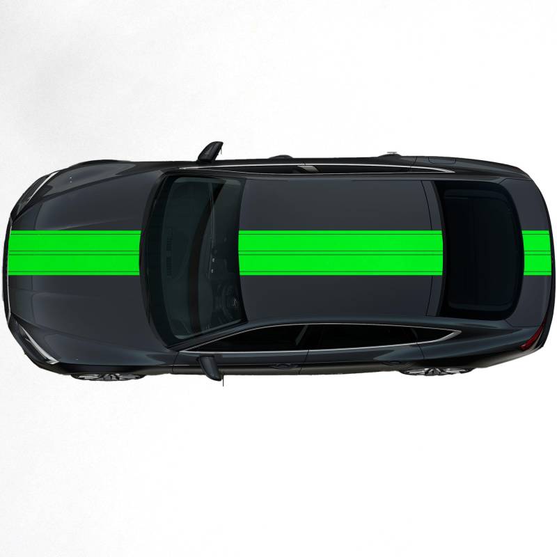 hauptsachebeklebt - Autoaufkleber Rallye Streifen - 47 x 400 cm - Neongrün glänzend - selbstklebend - Viperstreifen für Auto, Motorhaube, Karosserie - Tuning Aufkleber Racing Deko von hauptsachebeklebt
