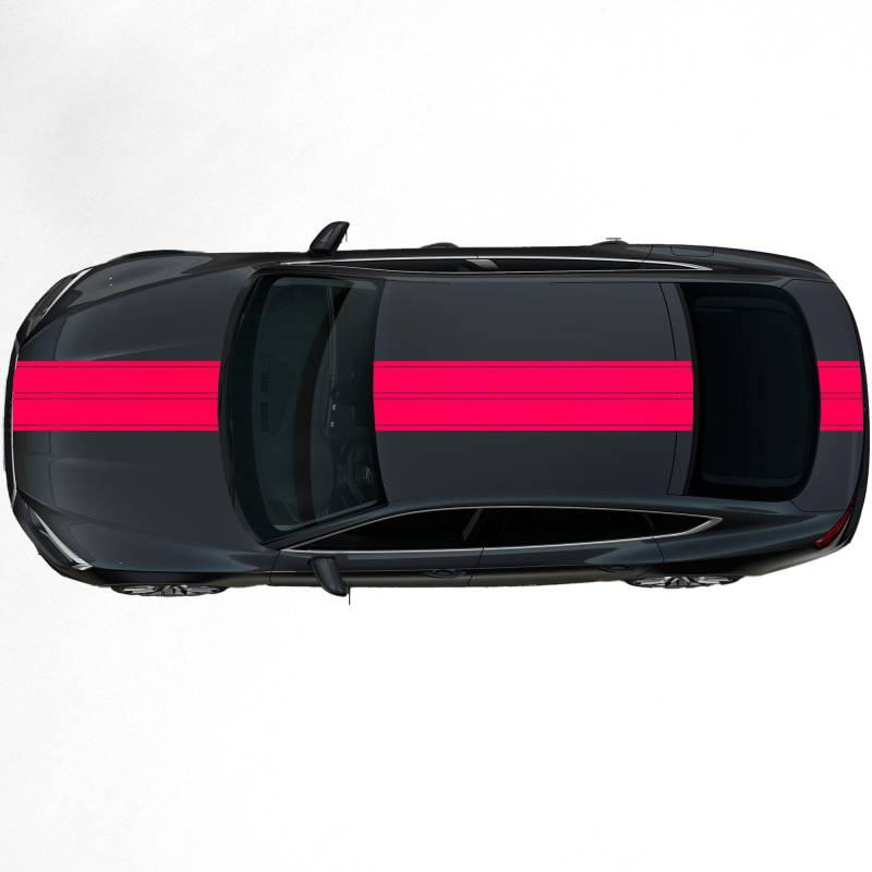 hauptsachebeklebt - Autoaufkleber Rallye Streifen - 47 x 400 cm - Neonpink glänzend - selbstklebend - Viperstreifen für Auto, Motorhaube, Karosserie - Tuning Aufkleber Racing Deko von hauptsachebeklebt