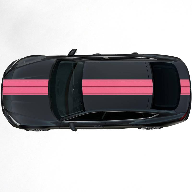 hauptsachebeklebt - Autoaufkleber Rallye Streifen - 47 x 400 cm - Rosa glänzend - selbstklebend - Viperstreifen für Auto, Motorhaube, Karosserie - Tuning Aufkleber Racing Deko von hauptsachebeklebt