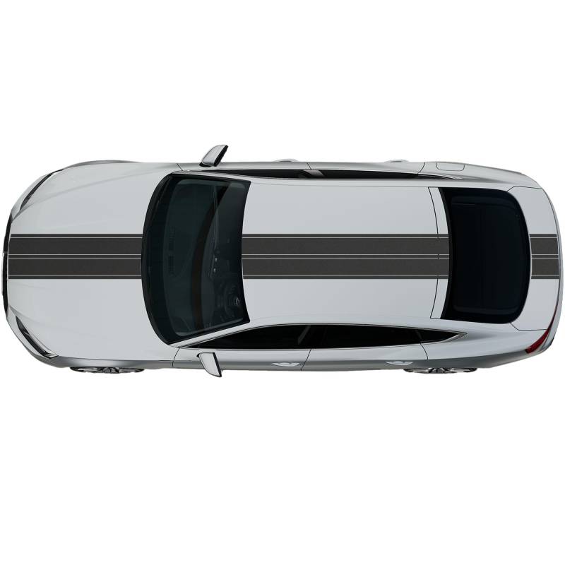 hauptsachebeklebt - Autoaufkleber Rallye Streifen - 47 x 400 cm - Dunkelgrau matt - selbstklebend - Viperstreifen für Auto, Motorhaube, Karosserie - Tuning Aufkleber Racing Deko von hauptsachebeklebt