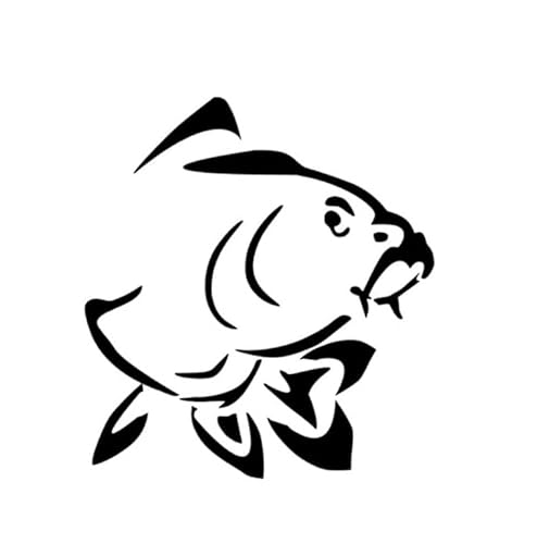 Fisch Aufkleber als Autoaufkleber oder Wandtattoo Aufkleber in 17cm oder 20cm Größe, Fisch Fishing Angeln Sport Aufkleber (232/11) (schwarz Glanz, 20x23cm) von generisch