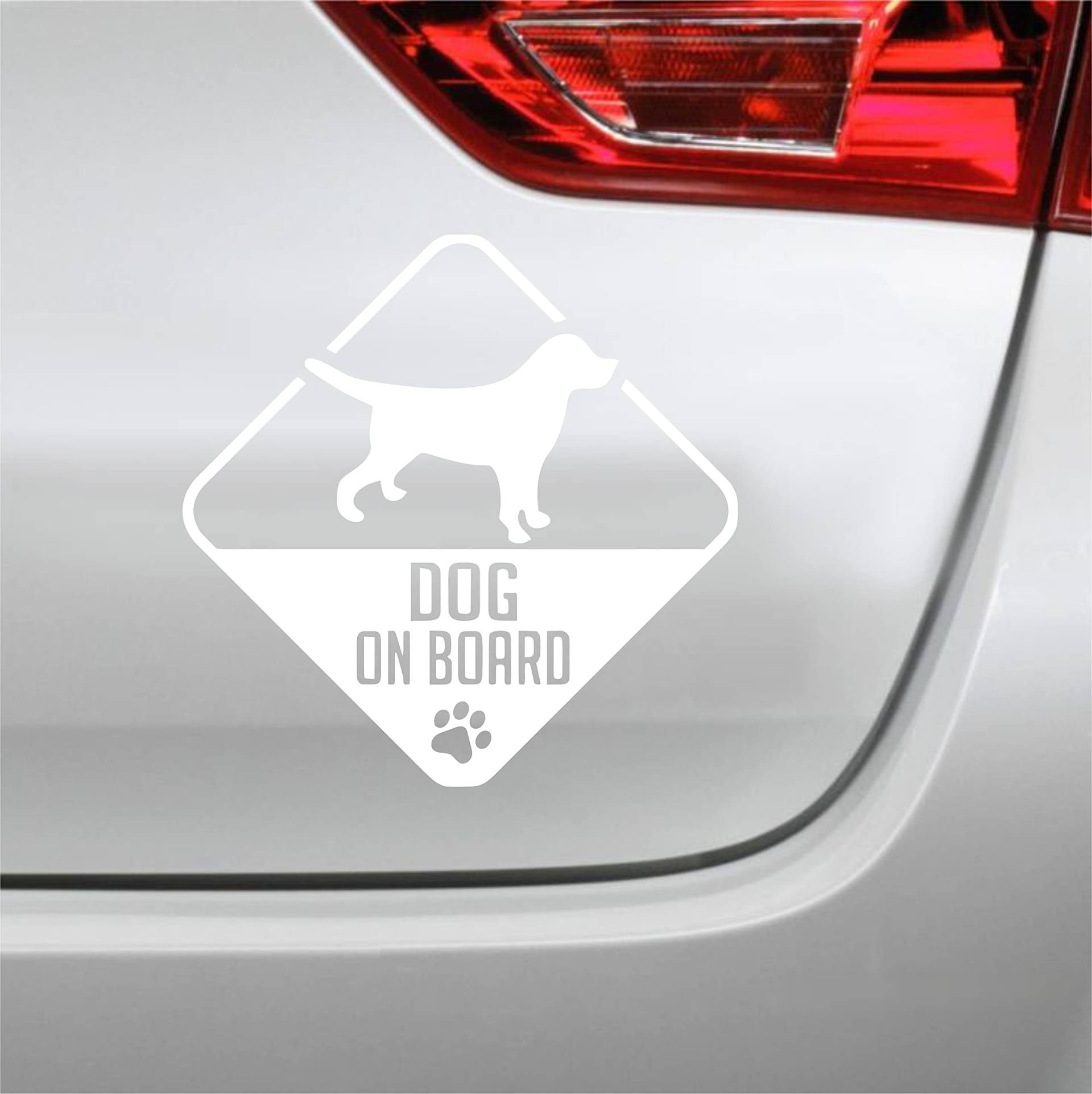 Generisch Car Sign Dog on Board Süße Auto Aufkleber Car Decals (Weiß) von hegehof
