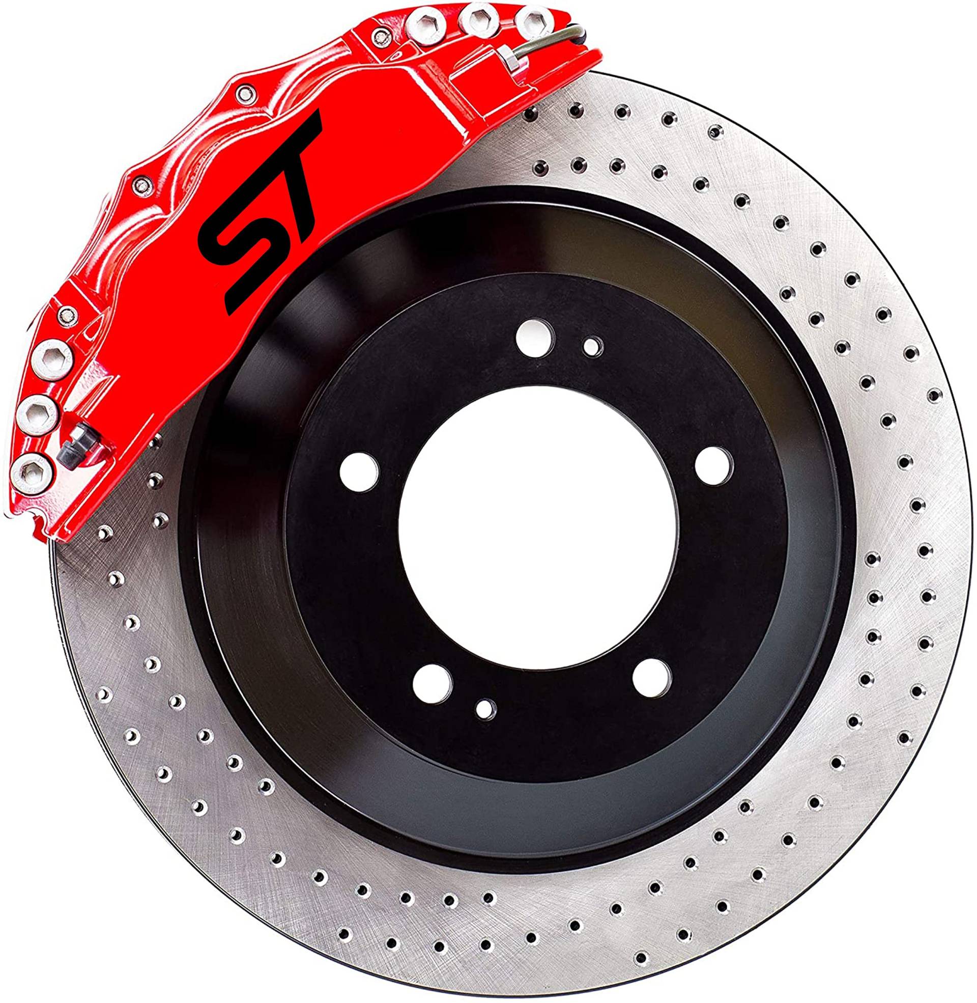 Generisch ST Bremssattel Aufkleber 4 Stück Tuning Sticker für Ford Focus Kuga RS 4 Stück (Schwarz) von hegehof