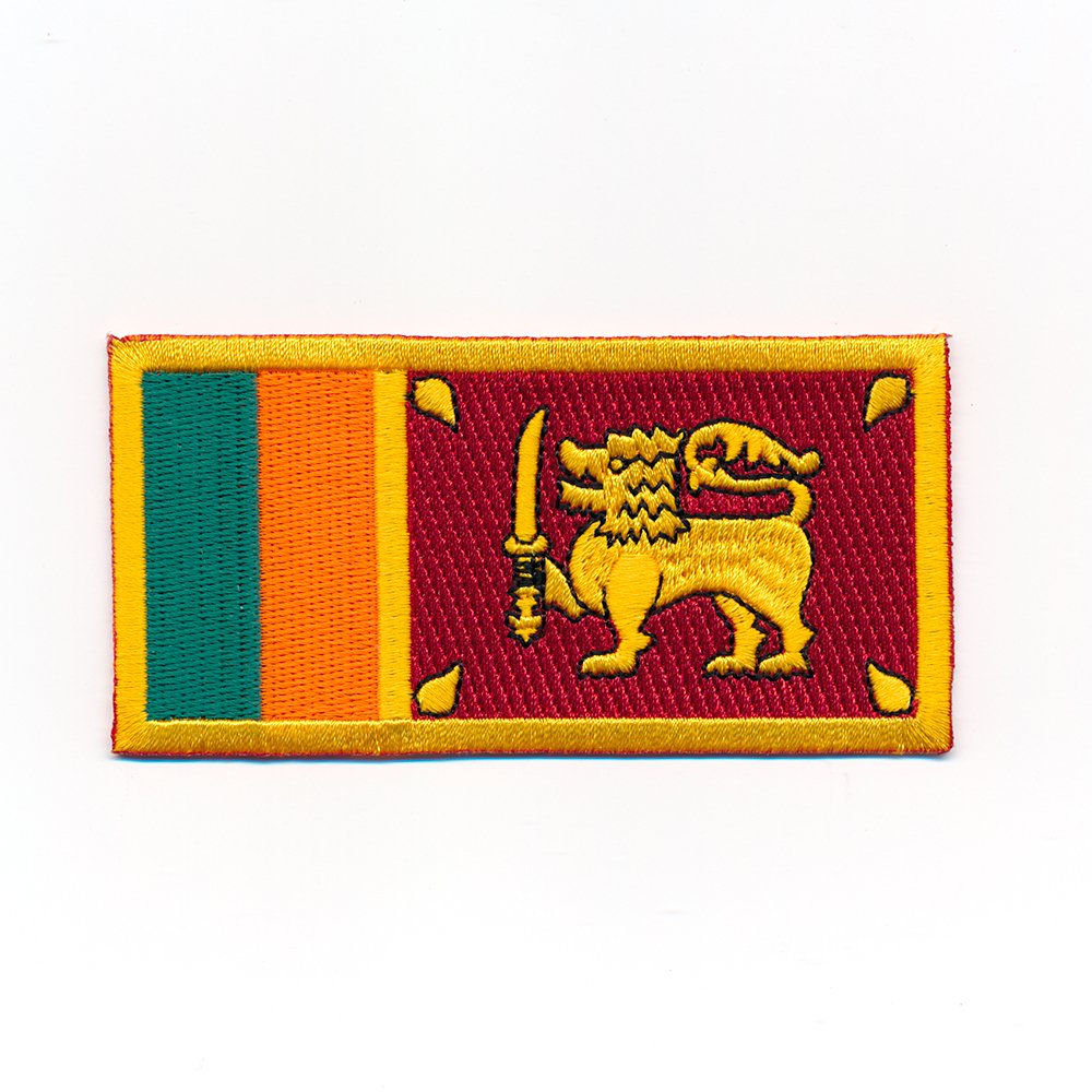 hegibaer 100 x 50 mm Sri Lanka Inselstaat Colombo Ceylon Flagge Aufnäher Aufbügler 1030 X von hegibaer