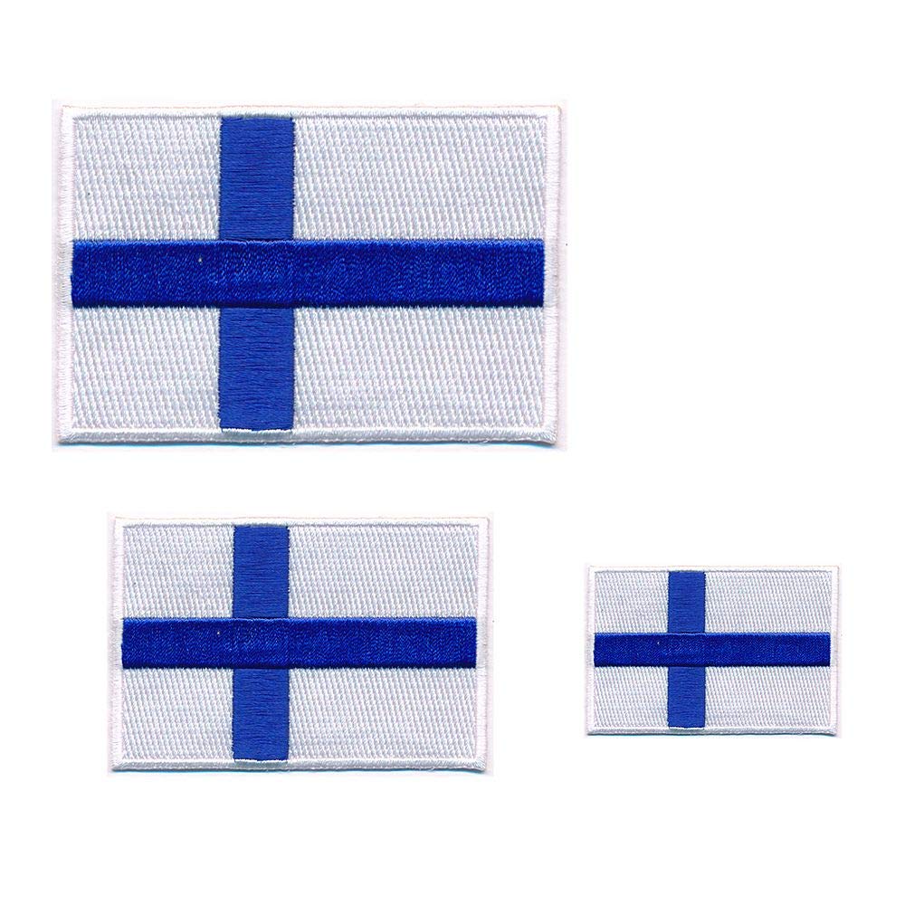 hegibaer 3 Finnland Flaggen Europa Helsinki Finland Flags Patch Aufnäher Aufbügler 0648 von hegibaer