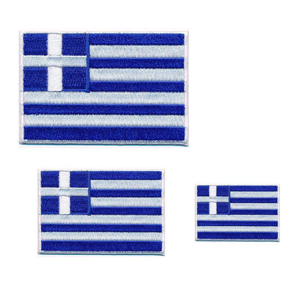 hegibaer 3 Griechenland Flaggen Athen Greece Flags Patch Aufnäher Aufbügler 0647 von hegibaer