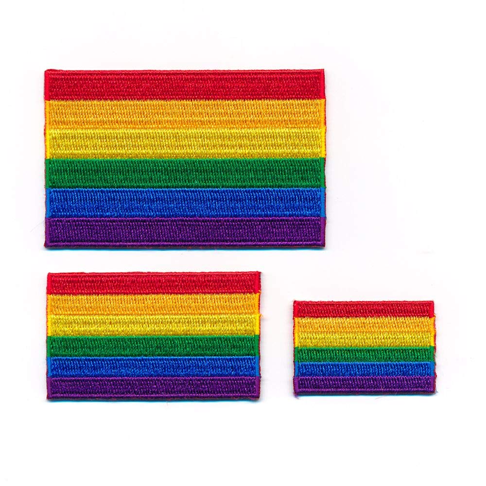 3 Regenbogen Flaggen LGBT Pride Gay Pride Flag Patch Aufnäher Aufbügler Set 1037 von hegibaer