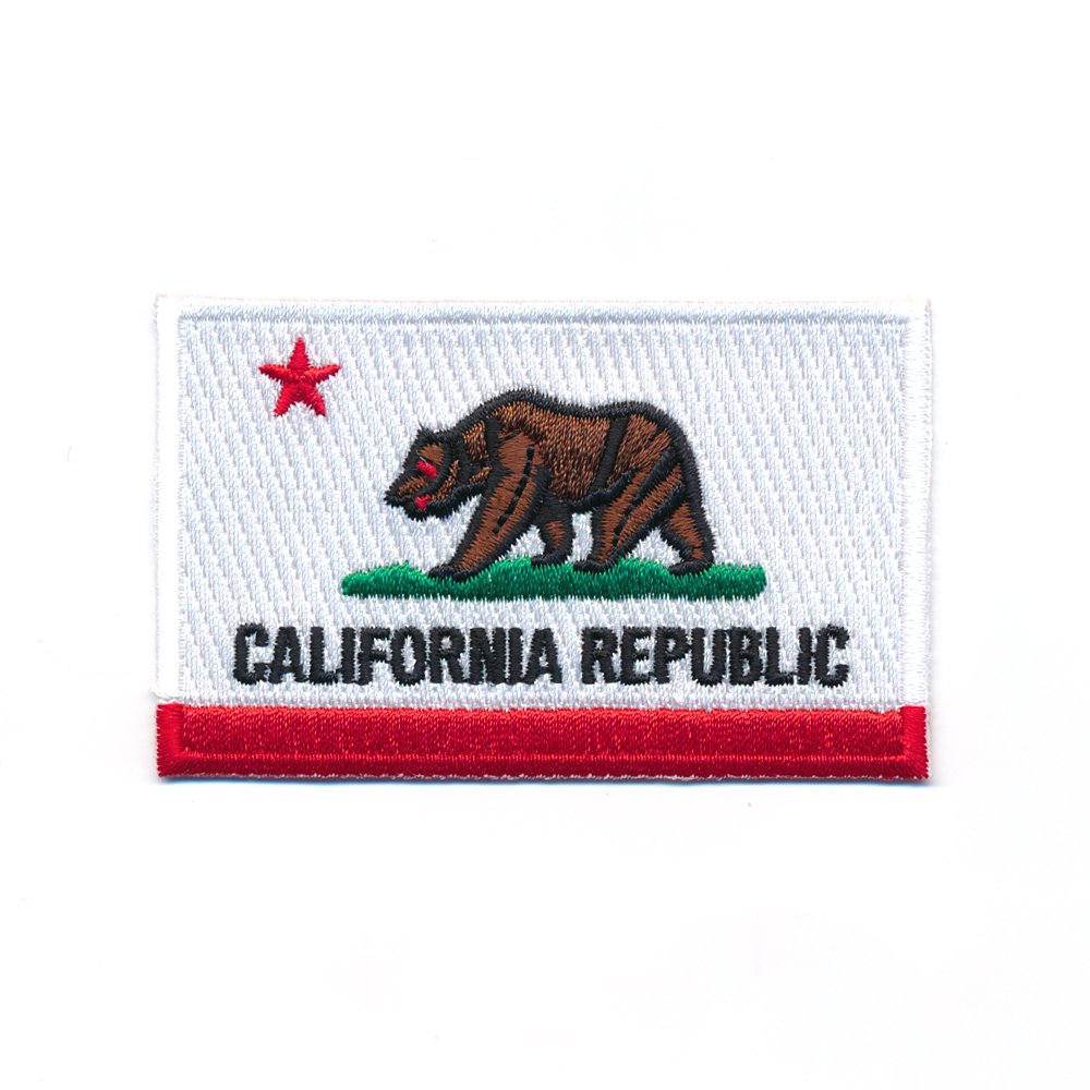 hegibaer 40 x 25 mm USA Kalifornien Sacramento California Flagge Patch Aufnäher Aufbügler 0969 A von hegibaer