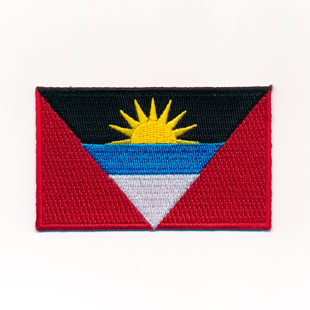 hegibaer 60 x 35 mm Antigua und Barbuda Inselstaat Flagge Patch Aufnäher Aufbügler 1045 B von hegibaer