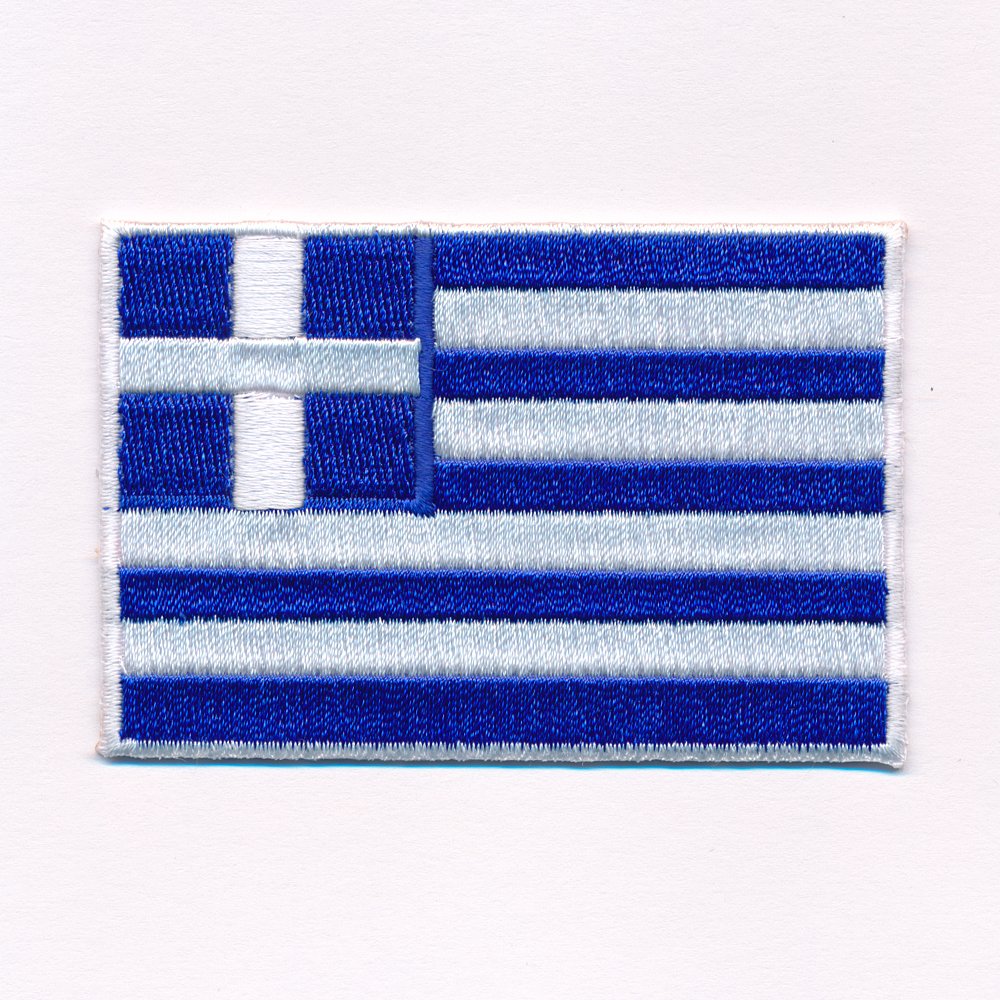 hegibaer 60 x 35 mm Griechenland Flagge Athen Greece Patch Aufnäher Aufbügler 0637 B von hegibaer