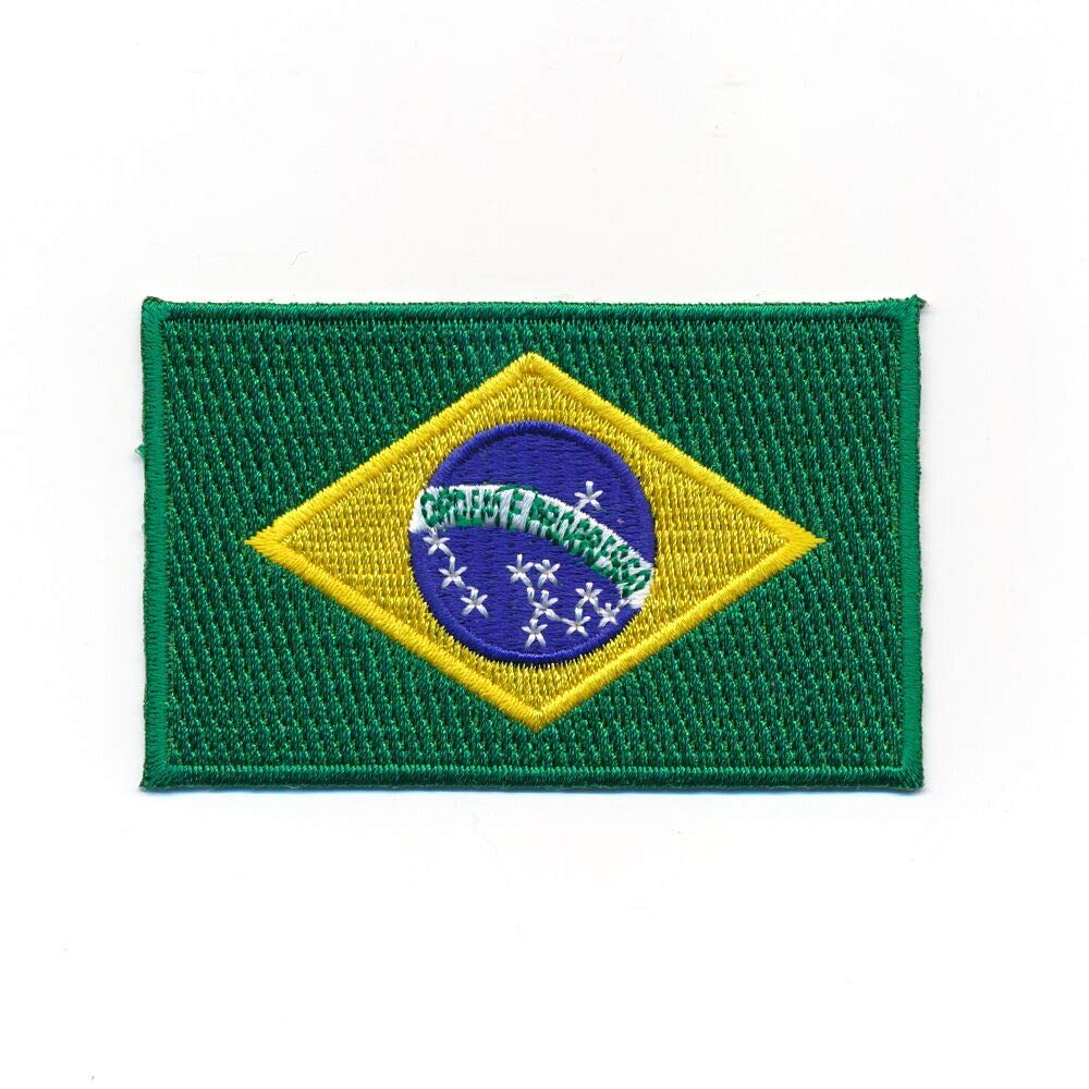 hegibaer 80 x 50 mm Brasilien Flagge Brasil Brasilia Flag - Rio Aufnäher Aufbügler 0937 X von hegibaer