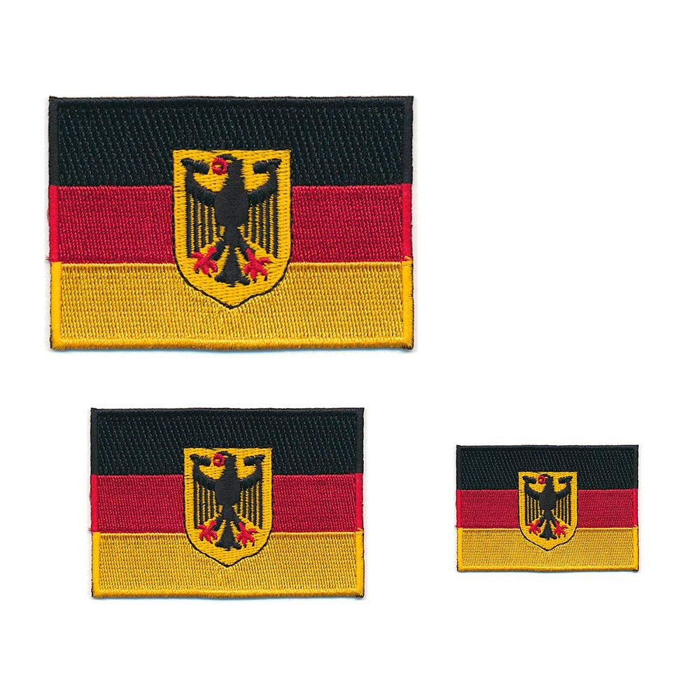 hegibaer 3 Deutschland Flaggen Adler Berlin Germany Flags Patch Aufnäher Aufbügler Set 0628 von hegibaer