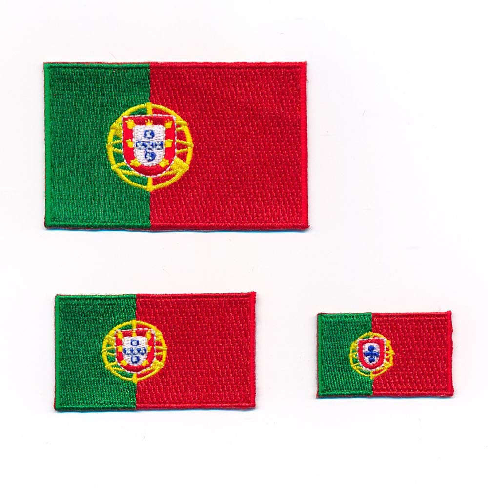 hegibaer 3 Portugal Flaggen EU Lissabon Madeira Flags Patch Aufnäher Aufbügler Set 0997 von hegibaer