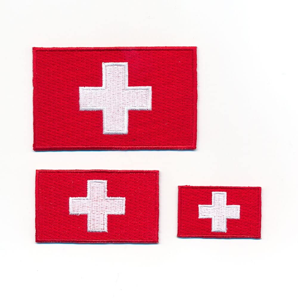hegibaer 3 Schweiz Flaggen Switzerland Flags CH Bern Patch Aufnäher Aufbügler Set 1142 von hegibaer