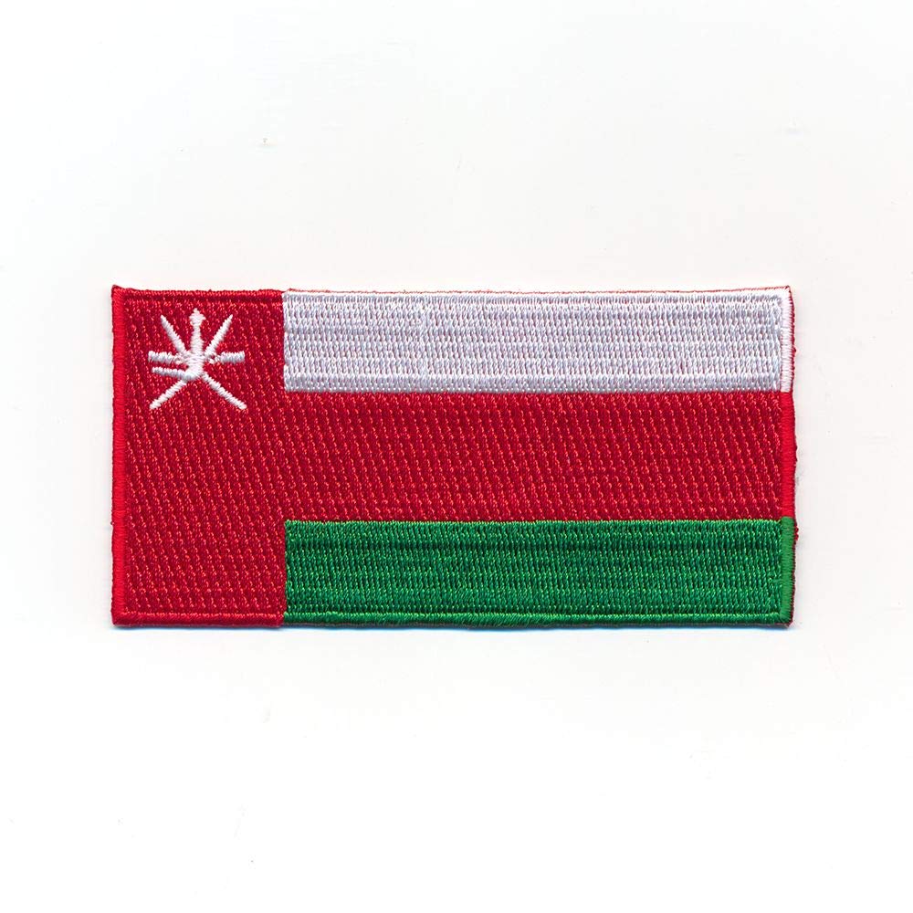 hegibaer 40 x 20 mm Sultanat Oman Maskat Flag Flagge Patche Aufnäher Aufbügler 1148 Mini von hegibaer