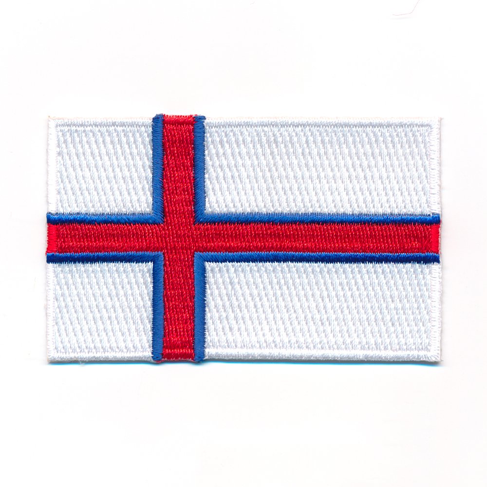 hegibaer 40 x 25 mm Färöer Inseln Schafsinseln Tórshavn Flagge Aufnäher Aufbügler 1022 A von hegibaer