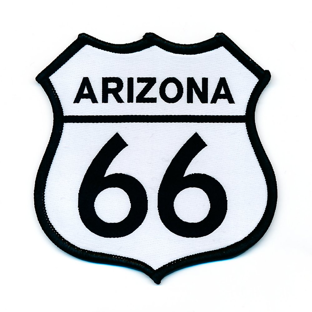 hegibaer 48 x 48 mm Route 66 Arizona USA Mother Road Patch Aufnäher Aufbügler 0753 A von hegibaer