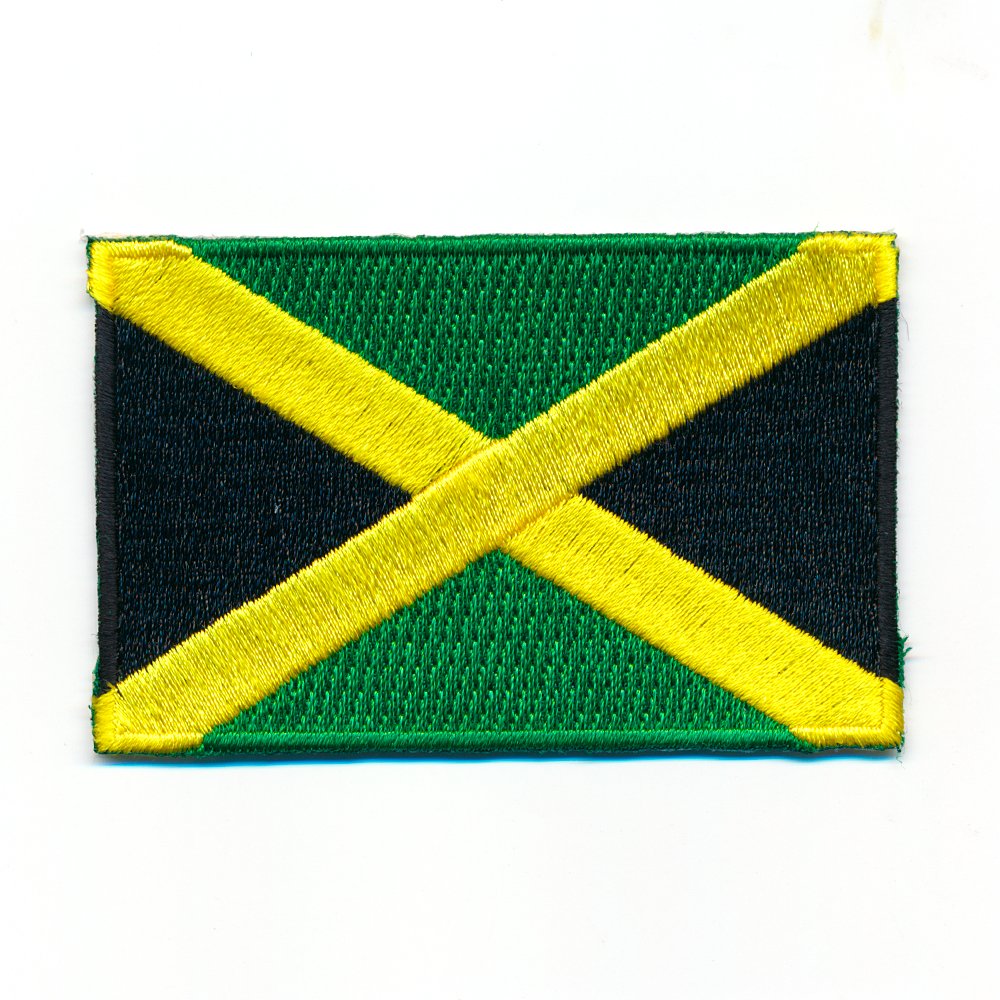 hegibaer 80 x 50 mm Jamaika Kingston Karibik Rastafari Bob Marley Flag Aufnäher Aufbügler 0992 X von hegibaer