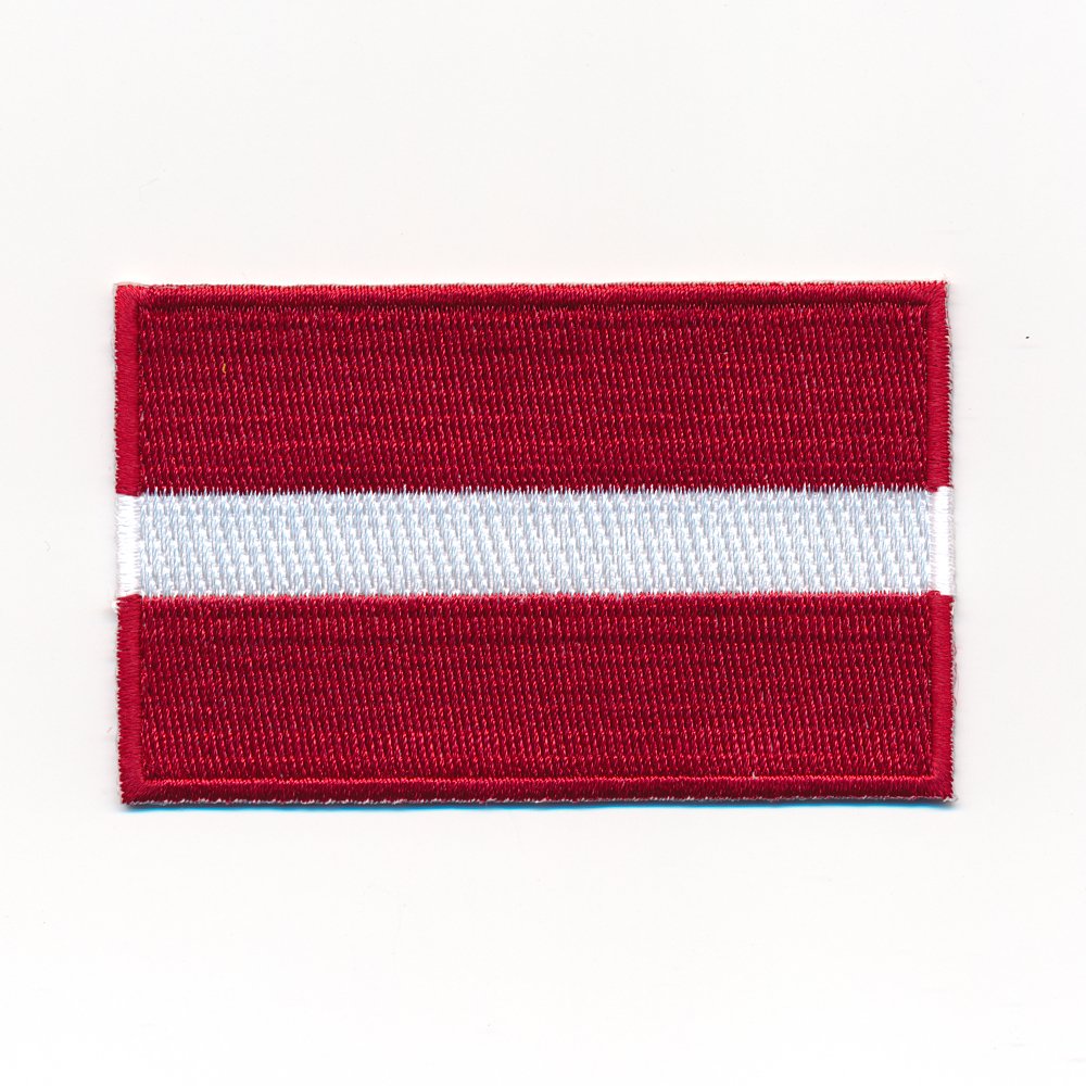 hegibaer 80 x 50 mm Lettland Riga Flagge Baltikum EU Flag Patch Aufnäher Aufbügler 1053 X von hegibaer