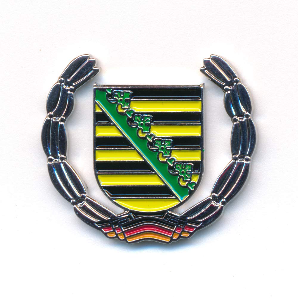 hegibaer Sachsen Wappen Deutschland Dresden Leipzig Flagge Edel Pin Anstecker 0931 von hegibaer