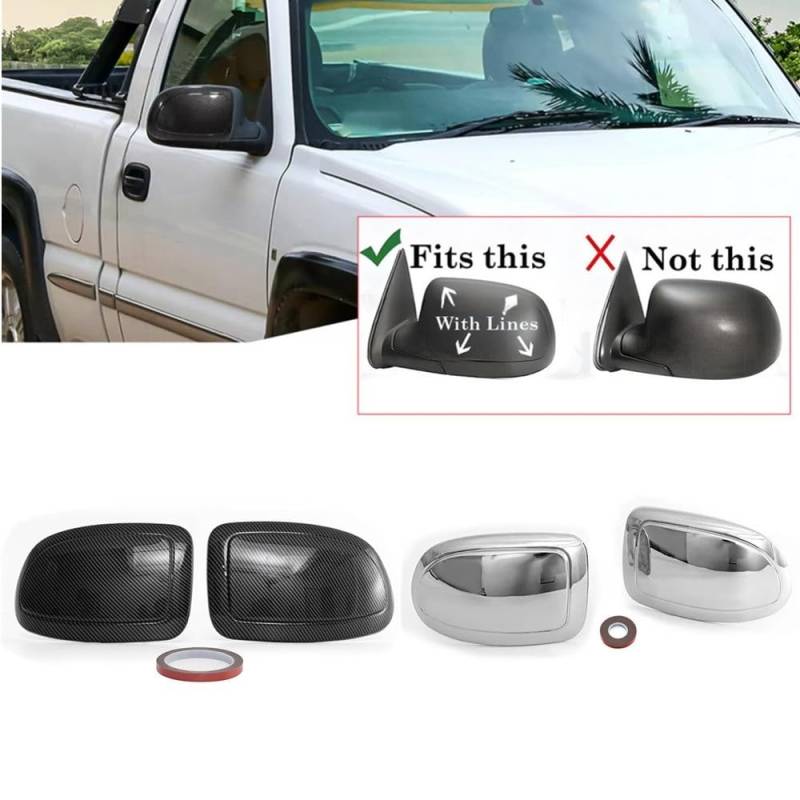 Außenspiegel Abdeckung Auto-Rückseiten-Türspiegelabdeckungen Flügelkappenverkleidung Für Silverado 1500 2500 3500 1999–2006 von hgudyr