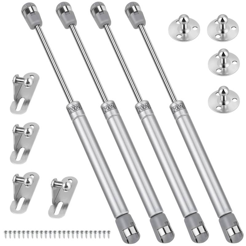 hicoosee 4 Stücke Hydraulic Gasdruckfeder, 100 N / 10 kg Gasdruckfeder Klappenbeschlag Gasdruckdämpfer Gasdruckfedern für Klappen Schranktür Stoßdämpfer Küchenschrank Soft Close Klappenfeder von hicoosee