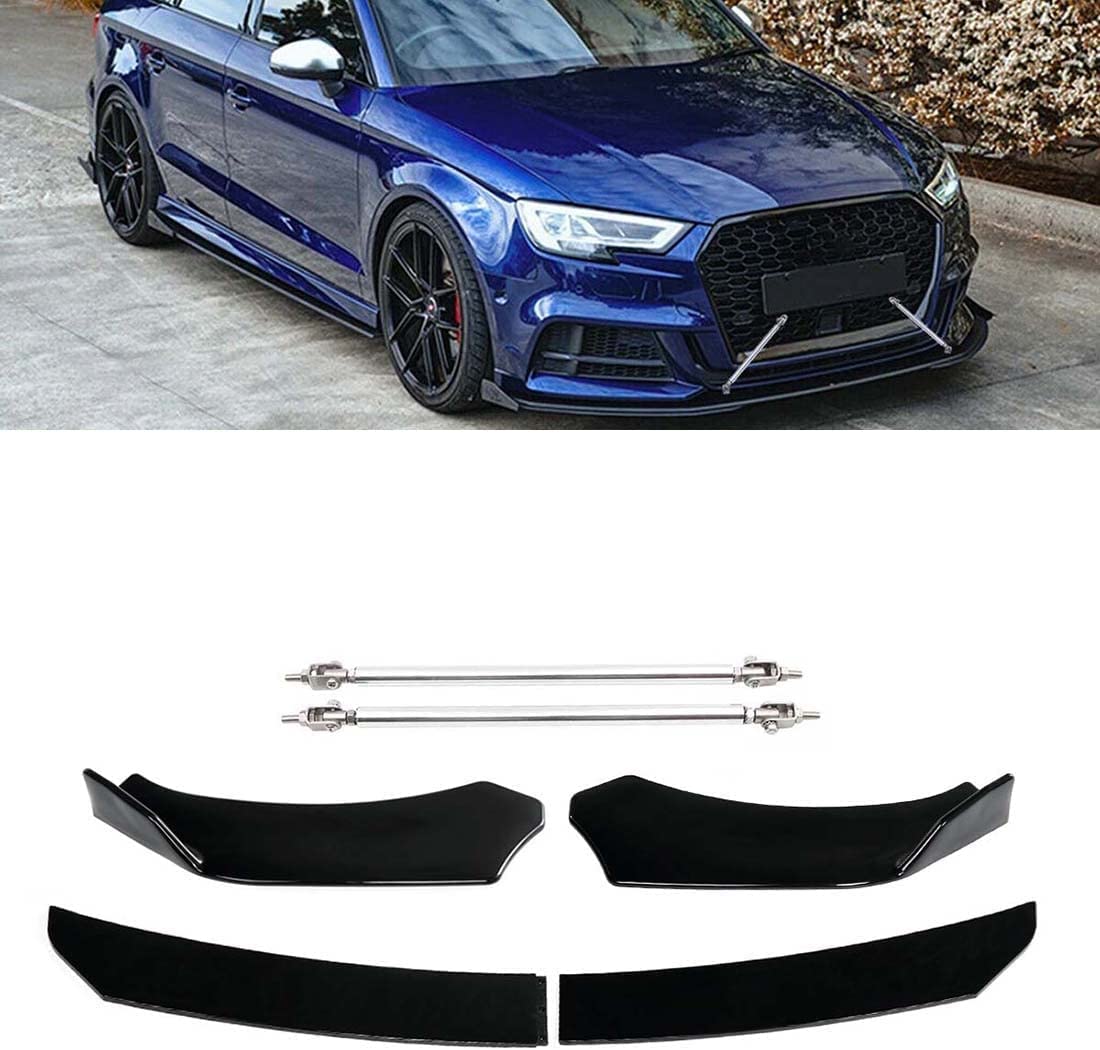 Auto Frontspoiler Lippe für Audi A4 B8 2000-2022, FrontstoßStange Splitter Diffusor, Antikollisions Auto Frontlippe Spoiler Separator Body Kit Schutzzubehör,Glossyblack Auto Frontspoiler Lippe für Audi A4 B8 2000-2022, FrontstoßStange Splitter Diffusor, Antikollisions Auto Frontlippe Spoiler Separator Body Kit Schutzzubehör,Glossyblack von hippoca