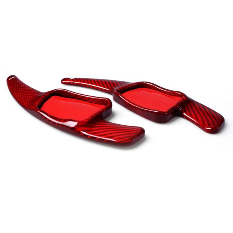 hivxwerm Shift Paddles Kompatibel Mit A3 A5 S3 S4 Q2 Q5 2017 Rote Kohlefaser Auto-Lenkrad-Controller Schalthebelverlängerung Schaltwippen Autozubehör-Styling von hivxwerm