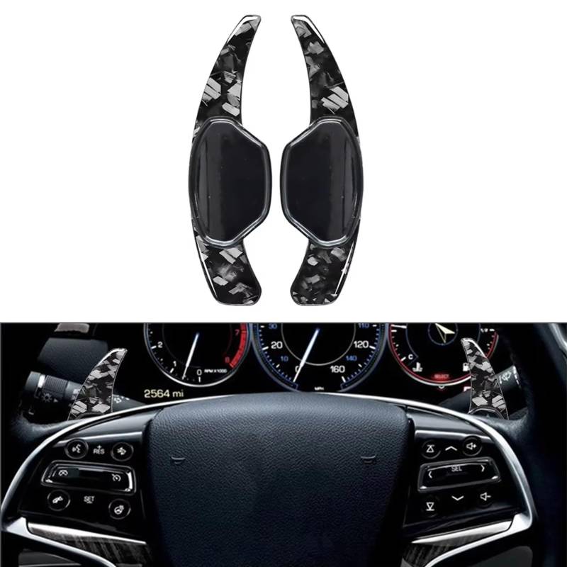 hivxwerm Shift Paddles Kompatibel Mit Cadillac Für XTS 2013 2014 2015 2016 2017 2018 2019 Auto-Lenkrad-Controller-Paddel-Verlängerungsschalthebel Auto-Universal-Picks(Forged Pattern) von hivxwerm