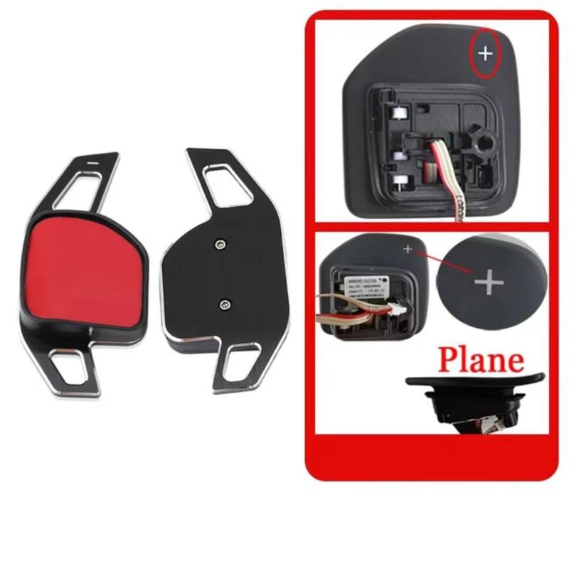 hivxwerm Shift Paddles Kompatibel Mit Seat Für Alhambra Für Ateca 2016–2023 Für Arona 2018–2023 Auto-Lenkrad-Schaltwippenverlängerung, Aluminium-Schaltwippenteile(Black) von hivxwerm