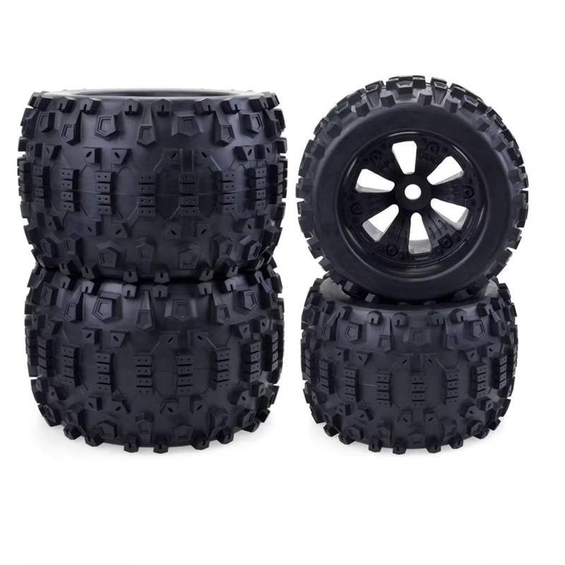 JYYTERD RC Teile Kompatibel Mit ARRMA Für Traxxas 1/8 RC-Auto, Monstertruck, Für Buggy-Teile, 4 Stück, 170 Mm, 165 Mm, Räder, Reifen, 17 Mm Sechskantnabe, Gummischwamm(A) von hjuink