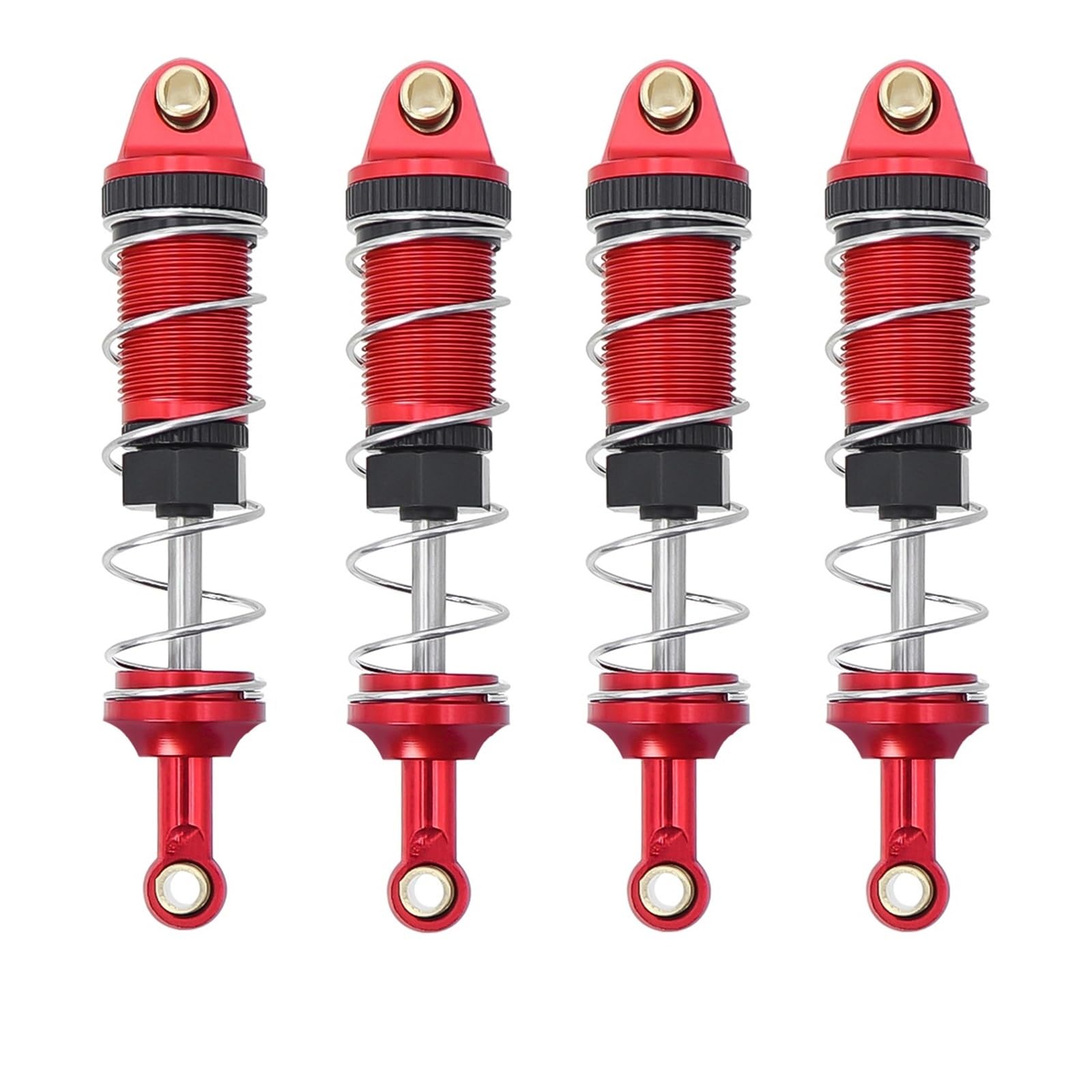 JYYTERD RC Teile Kompatibel Mit MJX Für Hyper Go 16207 16208 16209 16210 H16 1/16 RC-Autoteile, Metall, Vorne Und Hinten, Hydrauliköl-Stoßdämpfer(Red) von hjuink