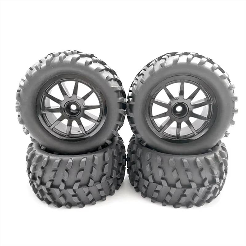 JYYTERD RC Teile Kompatibel Mit MJX H16 16207 16208 16209 Für HBX 16889 SG1601 Für SCY 16101 1/16 RC-Autoteile 4 Stück 82 Mm Gummiradreifen 12 Mm Sechskant von hjuink