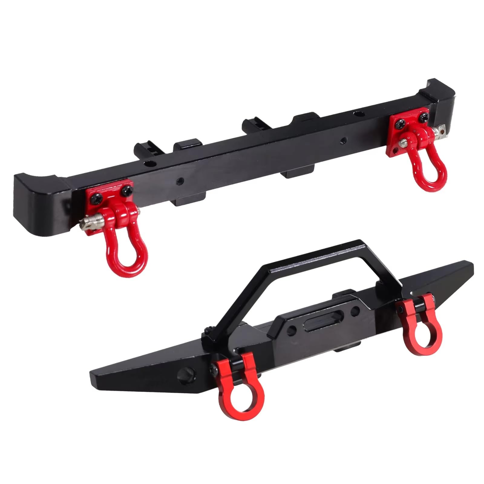 JYYTERD RC Teile Kompatibel Mit MN Für MN128 Für Wrangler 1/12 RC-Auto-Upgrade-Teile Zubehör Aluminiumlegierung Vorder- Und Hinterstoßstangen Und Stoßfänger(Black) von hjuink